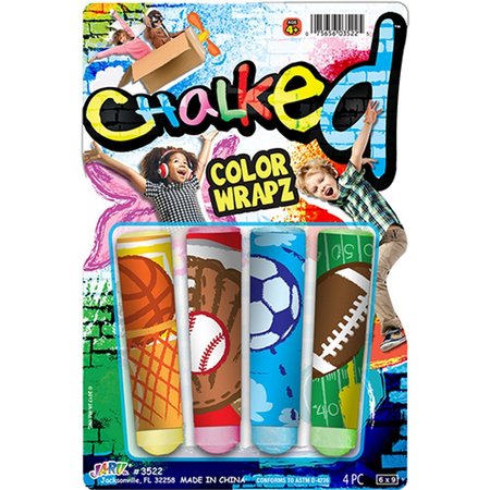 JA-RU Color Wrapz Sidewalk Chalk Assorted 4 pc 3522